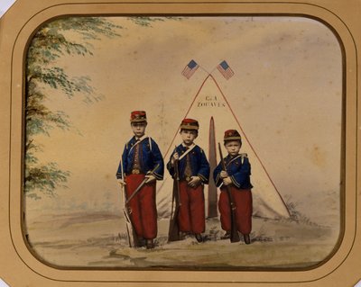 Three Boys in Zouave Costume by Unidentified