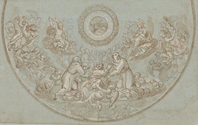Design for an Apse with Franciscan Friars and Groups of Angels by Unknown