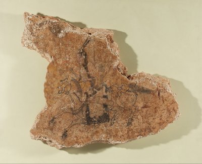 Fragment of a Mural Featuring a Horse Rider by Unknown
