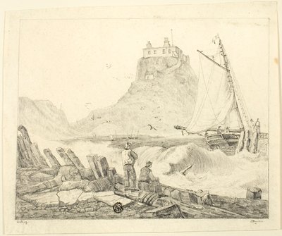 Harbor with Old Castle by Unknown