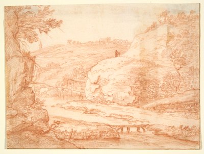 Mountainous Landscape with Stream by Unknown