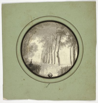 Religious Procession Under Trees by Unknown