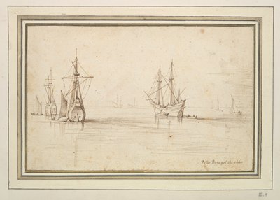 Seagoing Vessels at Anchor in Calm Water by Unknown
