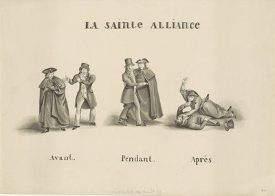 Satirical Print on the Alliance Between the Roman Catholic Clerical Party and the Liberal Party Against the Dutch Government, 1828 by Unknown