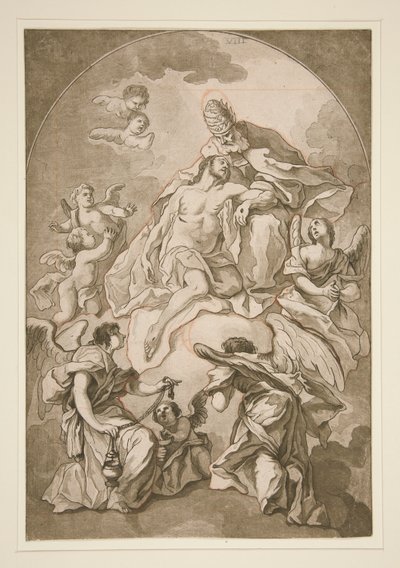 The Ascension of Christ with God the Father and Angels by Unknown