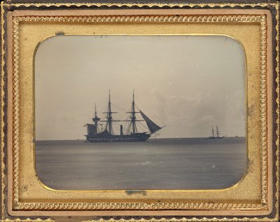 H.M.S. Dauntless at Anchor in Carlisle Bay, Barbados by Unknown 19th Century