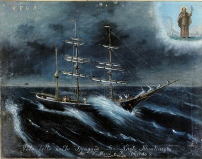 A schooner about to fail by Unknown artist