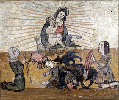 A Young Boy Attacked by a Group of Wild Boars. Ex Voto of the 16th Century of the Sanctuary of the Madonna del Monte near Cesena by Unknown artist