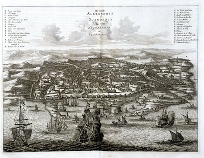 Alexandria view of the sea - engraving by Dapper by Unknown artist