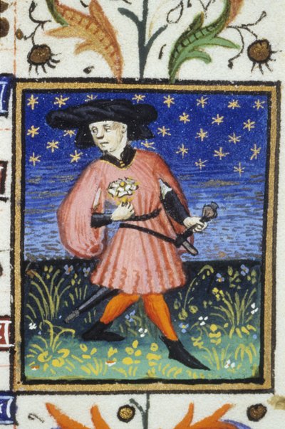 Allegorical Representation of April - A Man Picking Daisies by Unknown artist