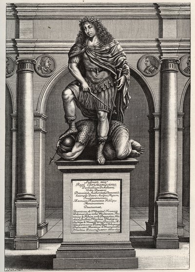 Allegory Representing King Louis XIV Crushing His Enemies. Engraving by J. Frosne from 1653. Private Collection. by Unknown artist