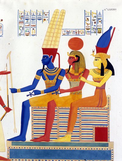 Amon - re, Ptah, Mut - in Monuments of Egypt and Upper Nubia by Ippolito Rosellini by Unknown artist