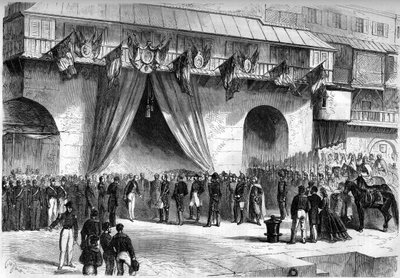 Arrival in Algiers on 19 September 1864 by Marshal Mac-Mahon (1808-1893), appointed governor general of Algeria. Reception by civilian and military authorities under the Admiralty