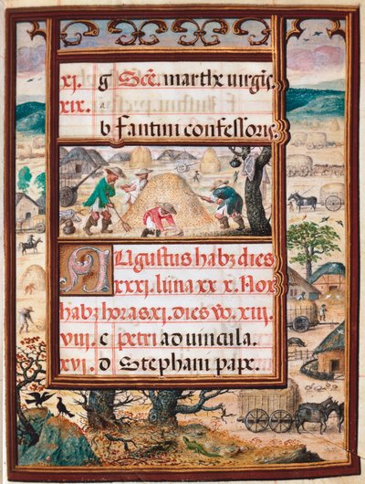 August: Peasants at Work. Page of the manuscript 