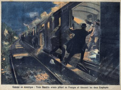 Bandits Attacking a Train, France by Unknown Artist