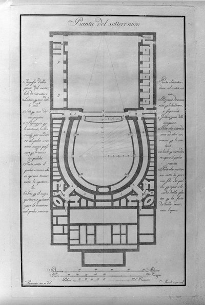 Basement plan of the Teatro alla Scala in Milan ca. 1776-1778 by Unknown artist