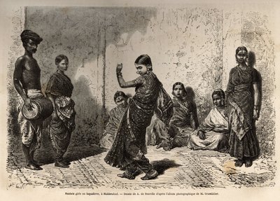 Bayaderes (or devadasi), originally servants of the deities, these young girls dedicated to a temple received a certain education, especially the mastery of dance and enjoyed certain privileges, but their status evolved as waitresses of the Brahman and wi by Unknown artist