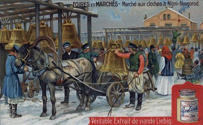 Bells market in Nizhny Novgorod (Russia). Chromo Liebig from the end of the 19th century. by Unknown artist