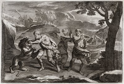 Bible of Royaumont, Old Testament: Birth of Samson (illustration from 1811) by Unknown artist