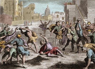 Bible of Royaumont, Old Testament: Representation of the schism of Rehoboam (illustration from 1811) by Unknown artist