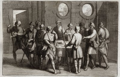 Bible of Royaumont, Old Testament: The Lamb of Easter. God Commands the Jews to Eat the Lamb of Easter. Illustration from 1811 by Unknown artist