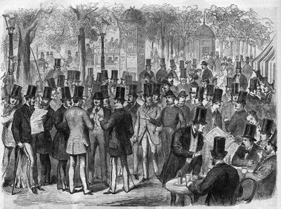 Brokers near the small Bourse du Boulevard des Italians in Paris, France by Unknown artist