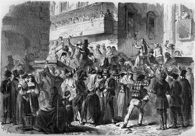 Carnival of Rome based on a drawing by Gierdziejewski in 1858 by Unknown artist