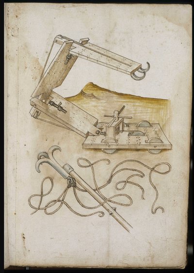 Catapult and Hook System - Manuscript: Parchment Sheet of an Engineer