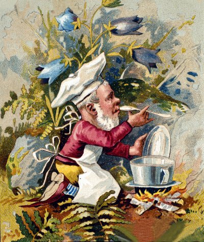 Character of the dwarf or farfadet cook. 19th century chromolithography by Unknown artist