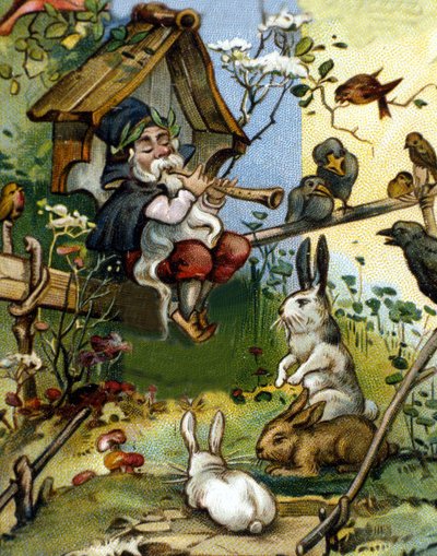 Character of the dwarf or farfadet flute player by Unknown artist