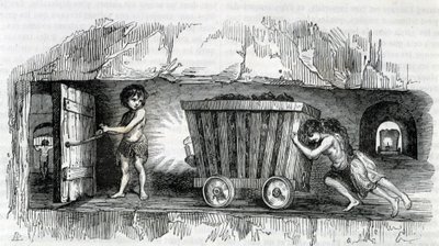Children working in the coal mines in England by Unknown artist