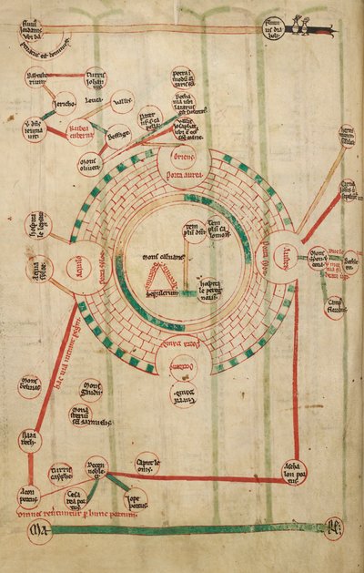 Circular Map of Jerusalem, with the Temple and the Holy Sepulchre by Unknown artist