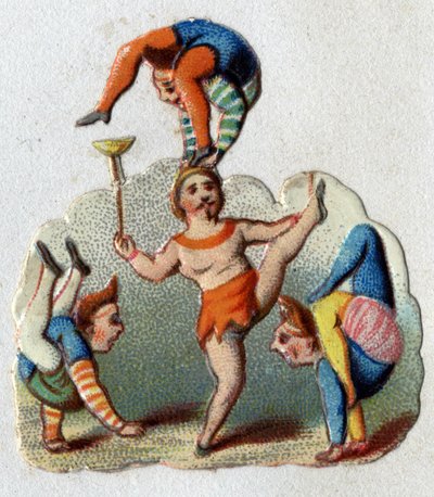Circus: contortionists and balancers executing a number by Unknown artist