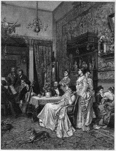 Concert of amateurs in an artist