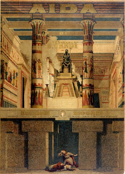 Cover of the first score of “Aida” by Giuseppe Verdi. Ricordi Edition by Unknown artist