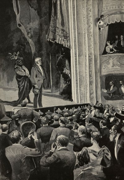 Crowd Cheering Giuseppe Verdi at End of Opera Falstaff, April 18 by Unknown Artist