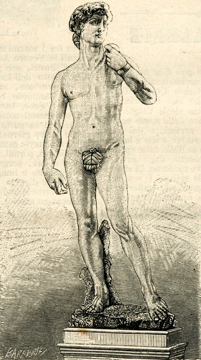 David, by Michelangelo Buonarroti, Piazza della Signoria, Florence, Tuscany, Italy by Unknown Artist