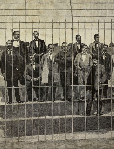 Defendants in Trial Against Giuseppe de Felice Giuffrida and Companions, Palermo, Italy by Unknown Artist