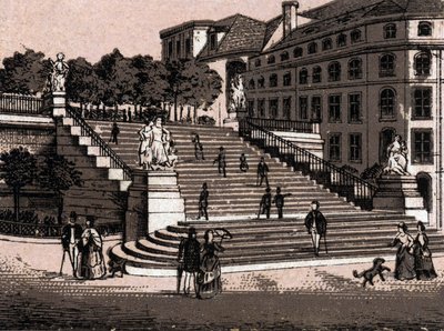 Dresden, Germany: view of the Bruhlsche Terrace. The world illustrates 168 views. Undated (end of 19th century) by Unknown artist