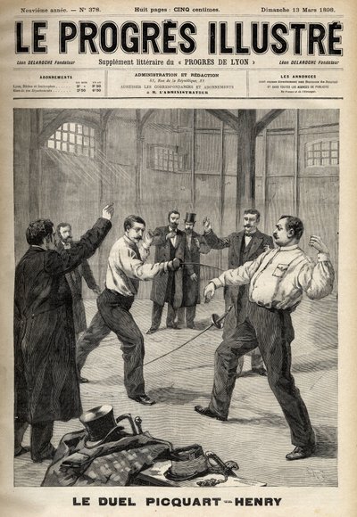 Dreyfus Case: The Duel Between Lieutenant-Colonel Georges Picquart (1854-1914) and Hubert Henry (1846-1898) by Unknown artist