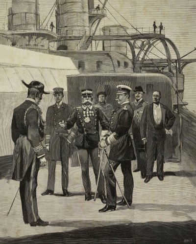 Emperor Wilhelm II of Germany Visiting Battleship Sicilia, Venice, Italy by Unknown Artist