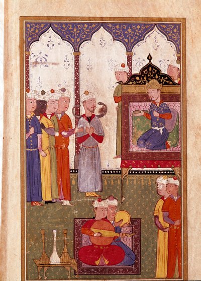 Feast Organized by the Sultan with Snake Charmer and Musicians (16th Century) by Unknown artist