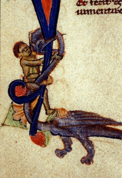 Fight between a dragon and a man (detail) by Unknown artist