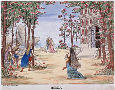 Final scene of the opera Hulda by Unknown artist
