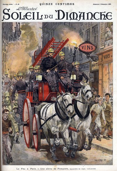 Fire in Paris: A Fire Brigade Alert by Unknown artist