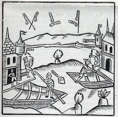 Fireworks and Fireworks: Fireworks on Water. Reproduction of the Engravings of the Work of the French Jesuit Jean Leurechon La Recreation Mathematiques, ou Interview Facetieux sur Plusieurs Plaisants Problemes, en fait d