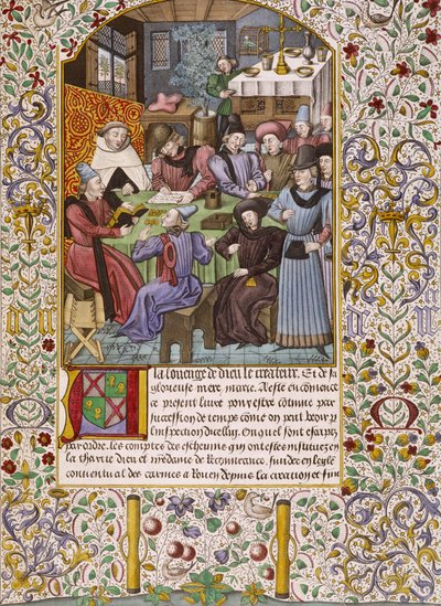 First Page of an Account Book Representing a Payment of Annuities - 15th Century Miniature by Unknown artist