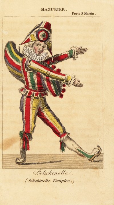 Charles-Francois Mazurier as Polichinello in Polichinelle Vampire by Unknown artist