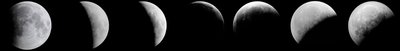Glass Lantern Slide Compilation of Seven Lunar Eclipses by Unknown Artist