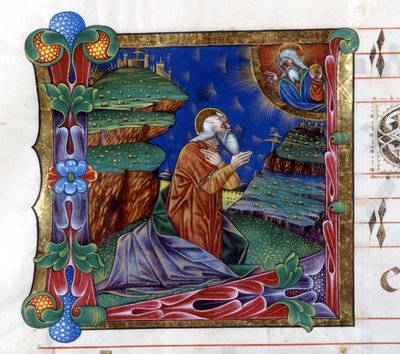 God Orders Moses to Send the People of Israel from Egypt. Miniature from a 15th Century Choir by Saint Augustine by Unknown artist